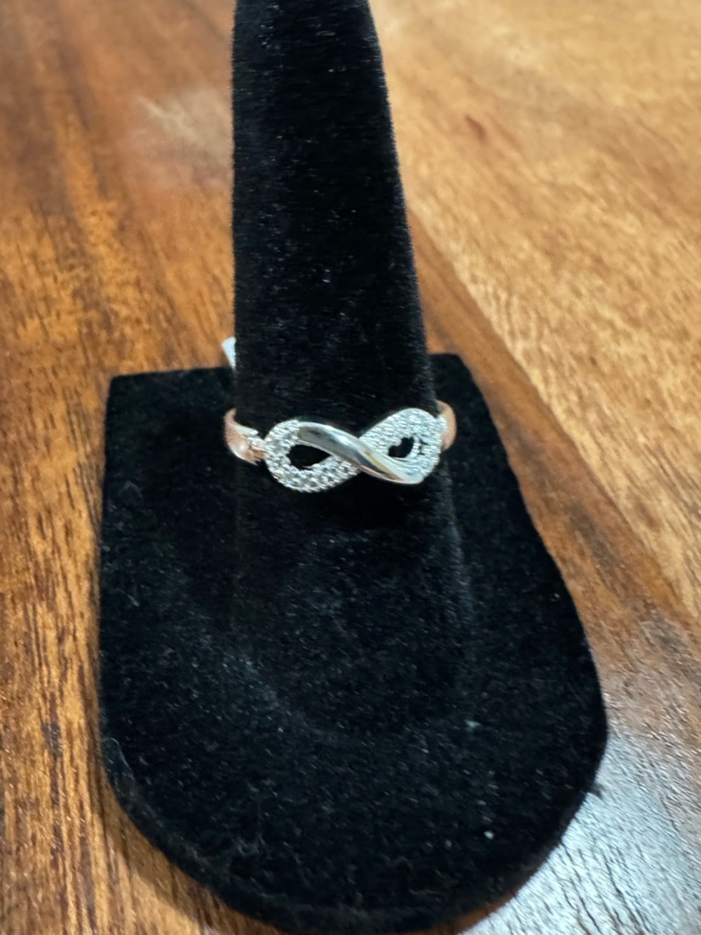 Infinity Silver-Tone Crystal Ring - size 6.5